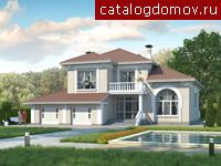 Кирпичный коттедж с гаражом № D-313-1P Кирпичный коттедж с гаражом № D-313-1P