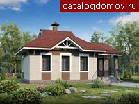 Проект пенобетонного дома № F-064-1P Проект пенобетонного дома № F-064-1P
