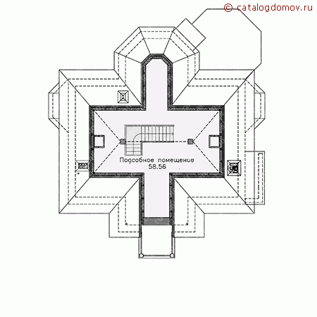 Проект небольшого особняка № G-358-1P - мансарда