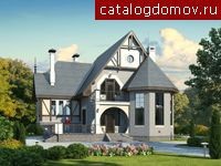 Кирпичный дом 2 этажа с мансардой № H-256-1P Кирпичный дом 2 этажа с мансардой № H-256-1P