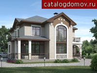 Красивый проект коттеджа с большими окнами № H-258-1P Красивый проект коттеджа с большими окнами № H-258-1P