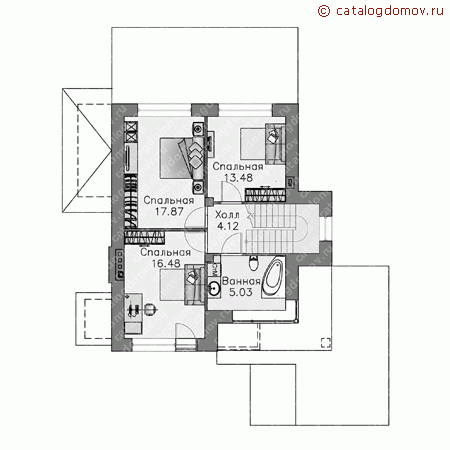 Частный дом, проект № L-193-3P - 2-й этаж