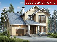 Кирпичный коттедж с гаражом № N-218-1K Кирпичный коттедж с гаражом № N-218-1K