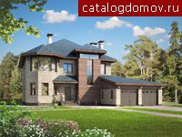 Современный коттедж с гаражом на 2 а/м № N-260-1P Современный коттедж с гаражом на 2 а/м № N-260-1P