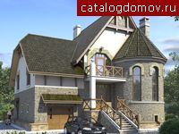 Коттедж с башней № N-358-1P Коттедж с башней № N-358-1P