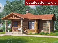 Проект деревянной бани № T-038-1D Проект деревянной бани № T-038-1D