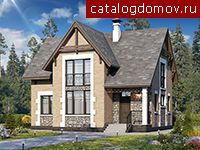 Современный красивый коттедж № T-118-1P Современный красивый коттедж № T-118-1P