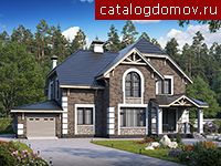 Типовой проект коттеджа с гаражом № T-276-2P Типовой проект коттеджа с гаражом № T-276-2P